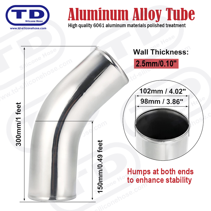 ท่ออลูมิเนียม 45 ° Elbow OD: 4.0 